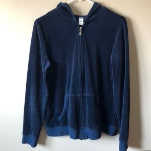 blue old navy velour sweater hoodie